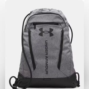 Under Armour Gray Drawstring Backpack with Black Accents